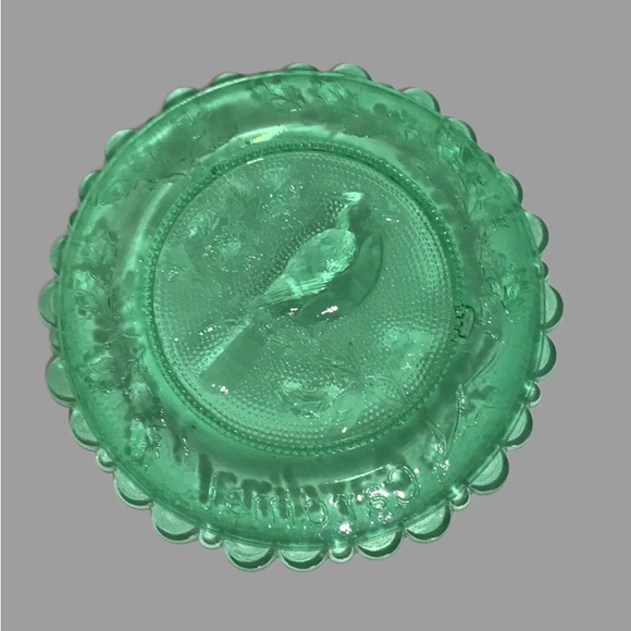 Vintage Pairpoint Glass Cup Plate Cardinal, Green - Picture 2 of 7